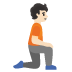 person kneeling facing right: light skin tone on Google