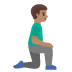 man kneeling facing right: medium skin tone on Google