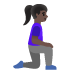 woman kneeling facing right: dark skin tone on Google