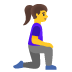 woman kneeling facing right on Google
