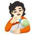 person feeding baby: light skin tone on Google