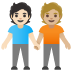 people holding hands: light skin tone, medium-light skin tone on Google