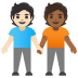 people holding hands: light skin tone, medium-dark skin tone on Google