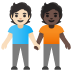 people holding hands: light skin tone, dark skin tone on Google