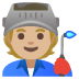 factory worker: medium-light skin tone on Google