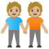 people holding hands: medium-light skin tone on Google