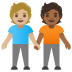 people holding hands: medium-light skin tone, medium-dark skin tone on Google