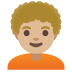 person: medium-light skin tone, curly hair on Google