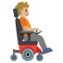 person in motorized wheelchair facing right: medium-light skin tone on Google