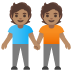 people holding hands: medium skin tone on Google