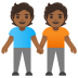 people holding hands: medium-dark skin tone on Google
