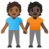 people holding hands: medium-dark skin tone, dark skin tone on Google