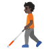 person with white cane: dark skin tone on Google