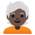 person: dark skin tone, white hair on Google