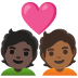 couple with heart: person, person, dark skin tone, medium-dark skin tone on Google