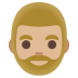 man: medium-light skin tone, beard on Google