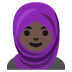 woman with headscarf: dark skin tone on Google