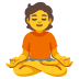 person in lotus position on Google
