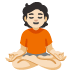 person in lotus position: light skin tone on Google
