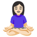 woman in lotus position: light skin tone on Google