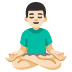 man in lotus position: light skin tone on Google