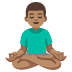 man in lotus position: medium skin tone on Google