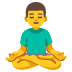 man in lotus position on Google