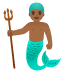 merman: medium-dark skin tone on Google