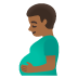 pregnant man: medium-dark skin tone on Google