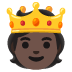 person with crown: dark skin tone on Google
