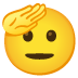 saluting face on Google