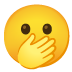 face with open eyes and hand over mouth on Google