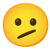 face with diagonal mouth on Google