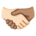 handshake: light skin tone, medium skin tone on Google