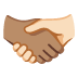 handshake: medium skin tone, light skin tone on Google