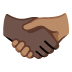 handshake: dark skin tone, medium skin tone on Google