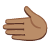 leftwards hand: medium skin tone on Google