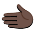 leftwards hand: dark skin tone on Google