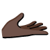 palm up hand: dark skin tone on Google