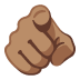 index pointing at the viewer: medium skin tone on Google