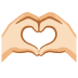 heart hands: light skin tone on Google