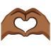heart hands: medium-dark skin tone on Google