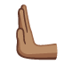 leftwards pushing hand: medium skin tone on Google