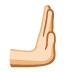 rightwards pushing hand: light skin tone on Google