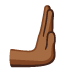 rightwards pushing hand: medium-dark skin tone on Google