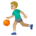 man bouncing ball: medium-light skin tone on Google