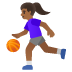 woman bouncing ball: medium-dark skin tone on Google