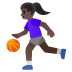 woman bouncing ball: dark skin tone on Google