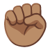 raised fist: medium skin tone on Google