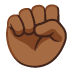raised fist: medium-dark skin tone on Google